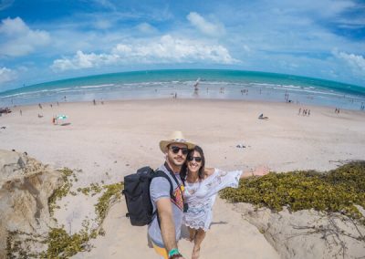Selfie dalla roccia di Praia das Fontes