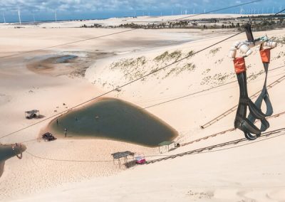 Vista dello zip line tra le dune