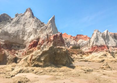 Rocce colorate e appuntite di Praia das Fontes