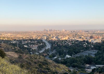 california on the road itinerario_Los Angeles al tramonto dalla Mulholland Drive