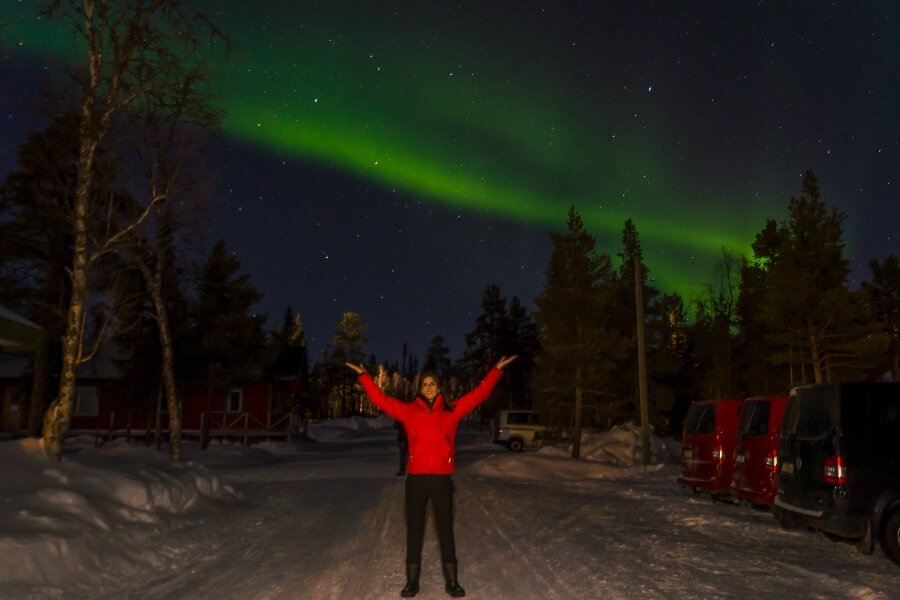 Viaggi di gruppo in Lapponia svedese_aurora boreale a Kiruna